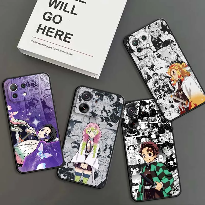 

New Demon Slayer Anime For Xiaomi Mi 15 14 13 13T 12 12T 12S 11 11i 11T Pro Ultra Lite 5G Black Soft Cover