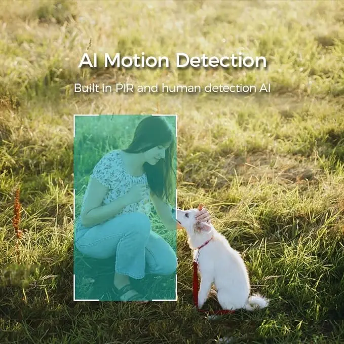 1080P دقة الفيديو تعمل بالطاقة الشمسية الأمن في الهواء الطلق كاميرا بطارية لاسلكية AI كشف الحركة لا رسوم شهرية اتجاهين الصوت #4