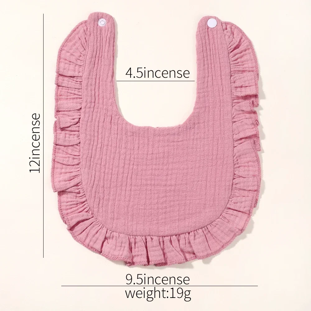 Newborn Cotton Linen Bibs Kids Burp Cloth Baby Stuff Feeding Drooling Bandana Toddler Ruffle Solid Color Bib Baby Accessories