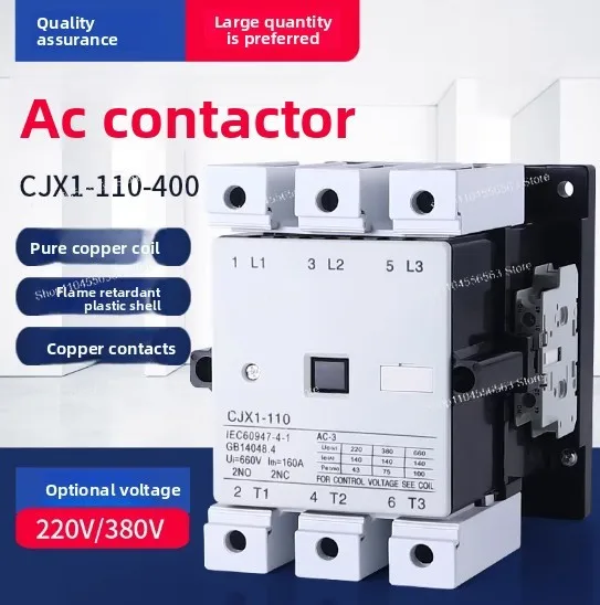 CJX1-400A 22 AC Contactor 400A 3 Pole for Siemens 3TF56-22 Series Compatible with 0XM0 0XQ0 0XF0 Motor Control Industrial Use