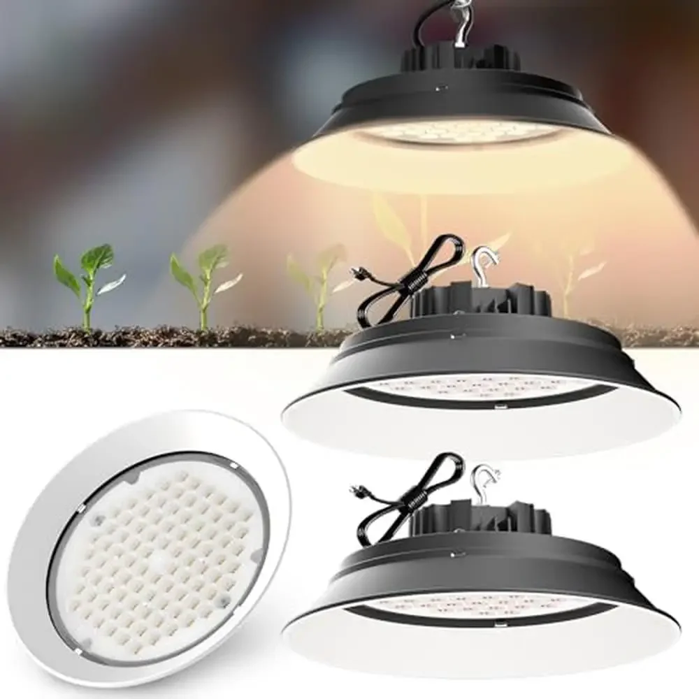 

Full Spectrum 250W Grow Lights Aluminum Reflector Hanging Plant Lamp CRI98 660nm Red Indoor Growing Large Wide Application