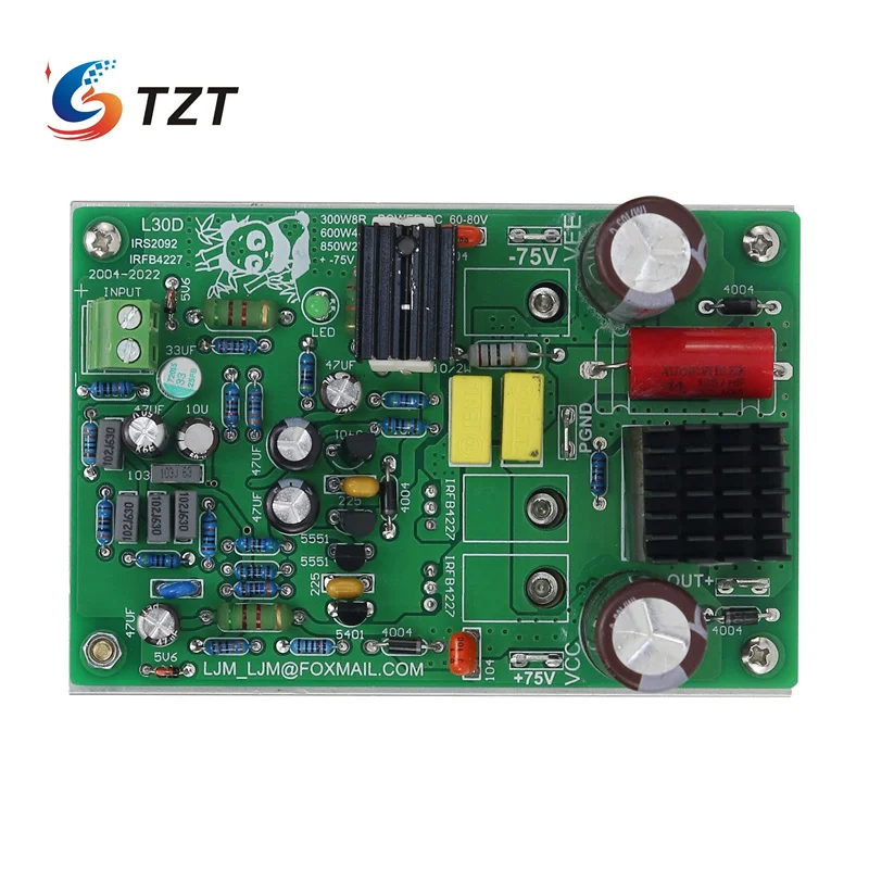 TZT L30D/300-850W Single Channel Digital Finished Amplifier Board IRS2092 IRFB4227 IRAUDAMP9