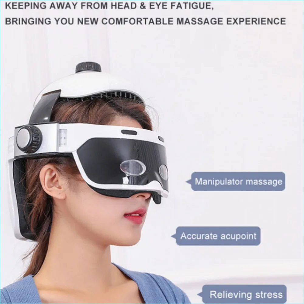 Massagem Elétrica Cabeça De Vibração Capacete, Pneumático Cefaleia Couro cabeludo Relaxamento, Compressa Quente Automática, Versão Bluetooth, Novo