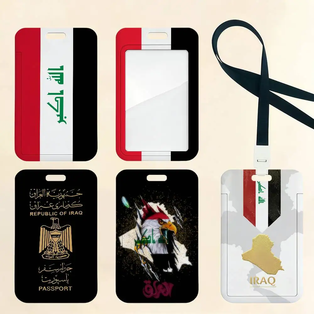 Nation Iraq Badge Card Holder Student ID Case Daily Use Subway Commute Work Cover Office School Bus Protector