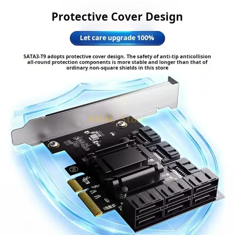 Reliable 9 Port SATA3 0 PCIE Card With RTL9101 Chipset Supports 6Gbps Speed And Plugs Play Best Sale