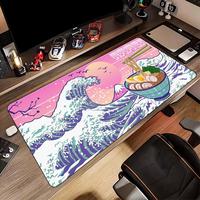 Cyber Kanagawa wave anime Mouse Pad Desk Mat Gaming mat gamer pc accessories Non-Slip Rubber mouse pads Desktop aesthetics rug
