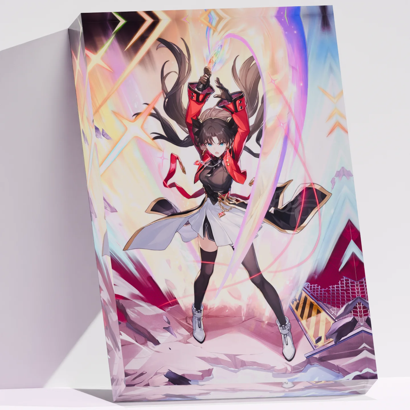 

Honkai Star Rail x Fate/stay night Crossover Rin Tohsaka Custom 3D Crystal Plaque Cubo Holografico Anime Gamer Desk Shrine