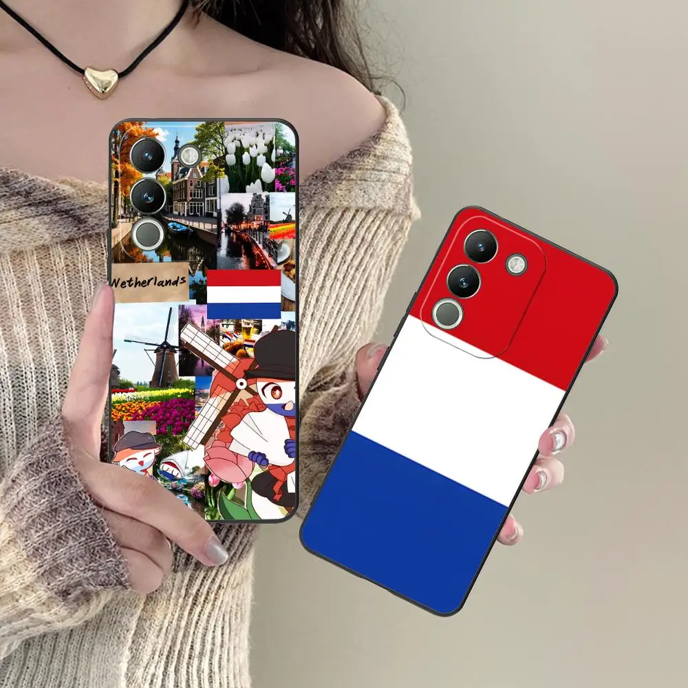 Netherland Dutch Flag Mobile Phone Case for VIVO V60 V50 V40 V30 V29 V27 V25 V23 Pro Lite 5G Colorful Printing Cover Smartphone