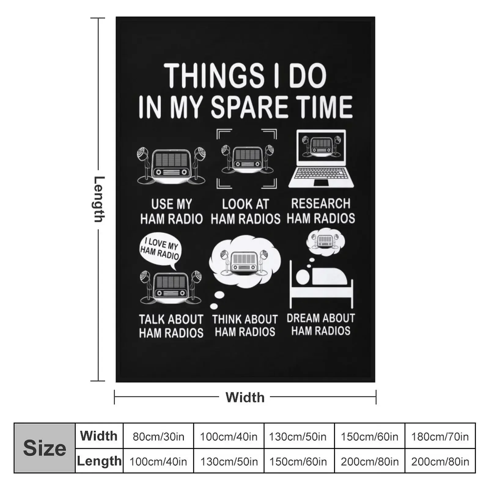 Things I Do In My Spare Time Ham Radio Funny Operator Gift For Ham Radios Lover Throw Blanket