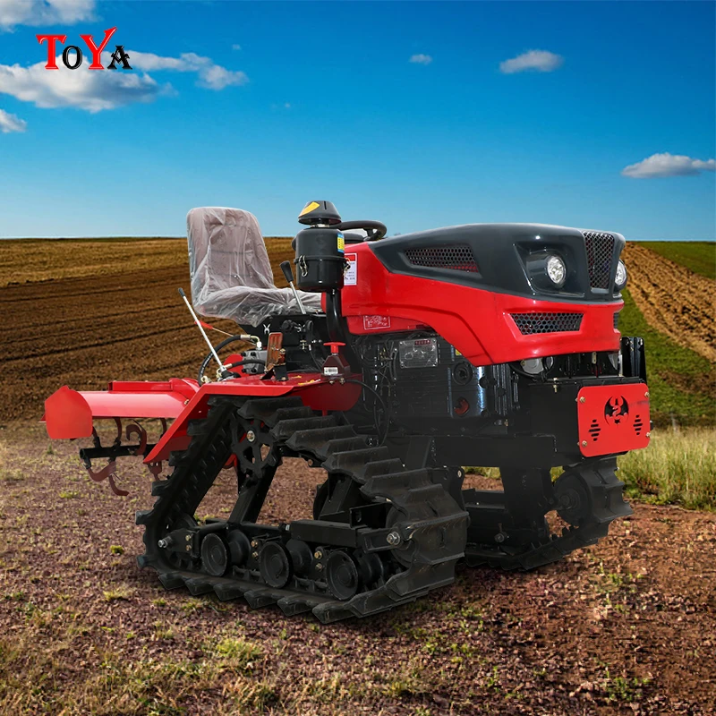 

Crawler type rotary tiller, tractor, agricultural four-wheel drive, small household micro tiller, dual-purpose water and drought