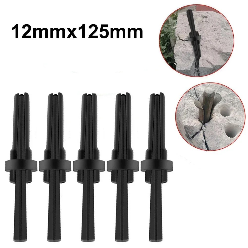 5pcs 125x12mm Stone Splitting Tool Plug Wedges Concrete Rock Splitters For Splitting Hard Stones Granite Hand Tool