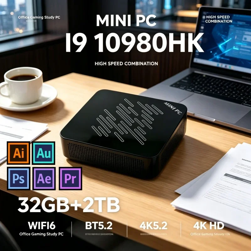 Thin Minimalist 2026 Latest Mini Notebook i9-10980HK 8/16GB RAM SSD 4K HD WiFi6 Bluetooth5.2 Office Study Computer