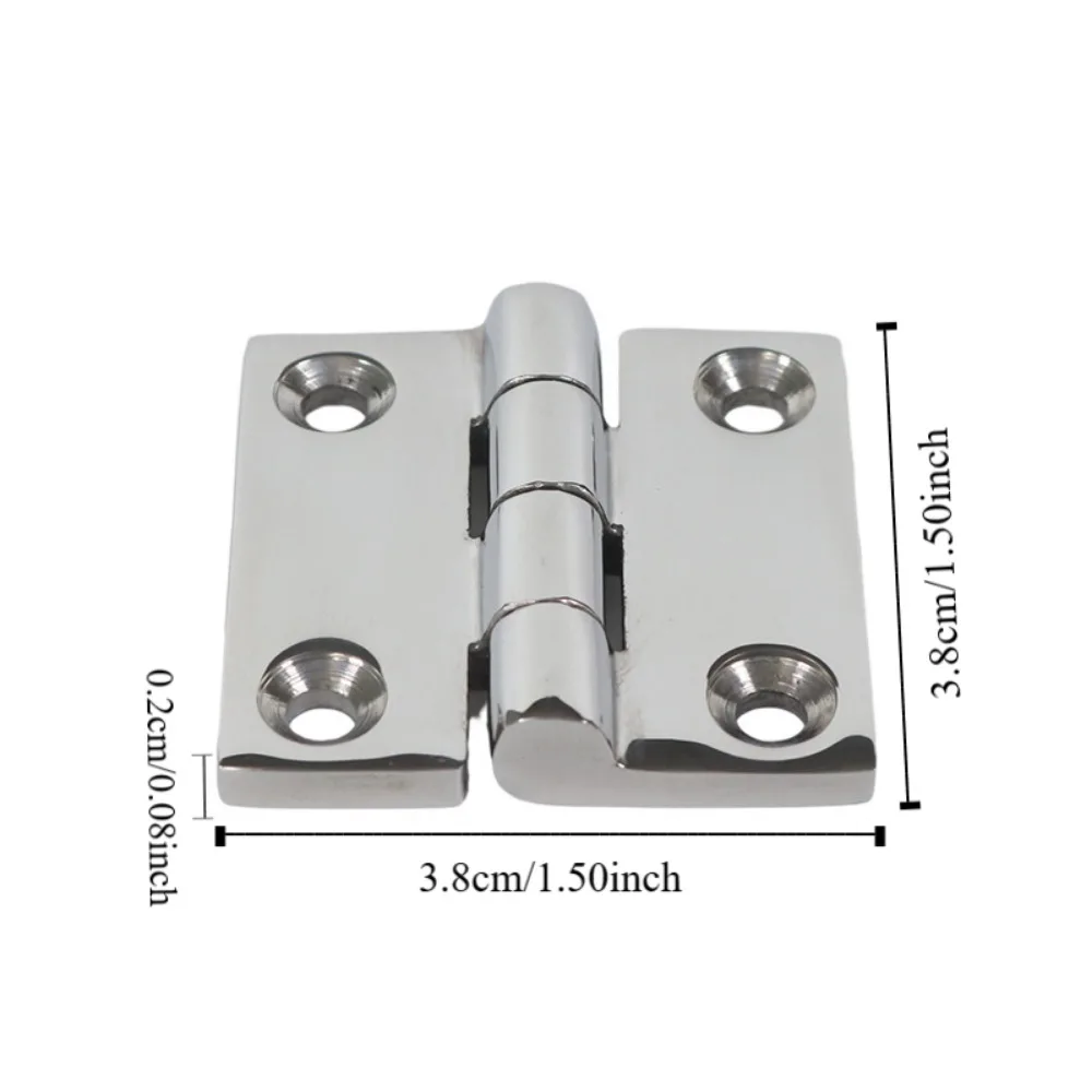 

38/40/50mm Stainless Steel Butt Hinge Solid Cast Mirror Polish Square Casting Hinge Heavy Duty Durable Boat Hinges Boat Deck