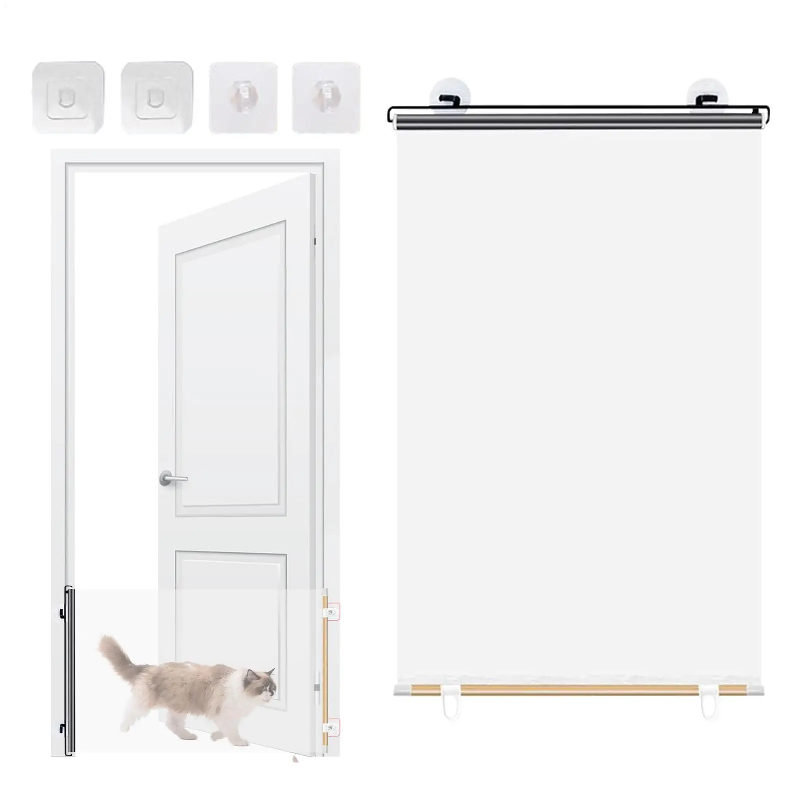 Stretchable Pet Gate Retractable Gates Expandable Folding Barrier Divider Blocker Screen For Dog For Indoor Outdoor Puppy Toddle