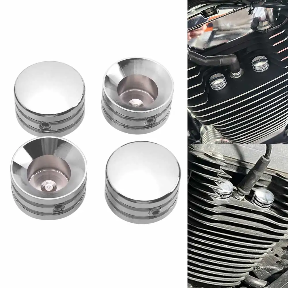 Motorcycle Head Bolt Nut Covers For Harley Big Twin Evo 1340 & Twin Cam 1999-Later Models Sportster, 4 Pcs