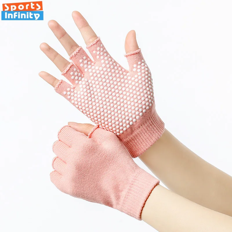 Women Half-finger Warm Anti-slip Yoga Gloves Pilates Gloves Indoor Dance Fitness Training Open-fingered Sport Gloves Yoga Aids