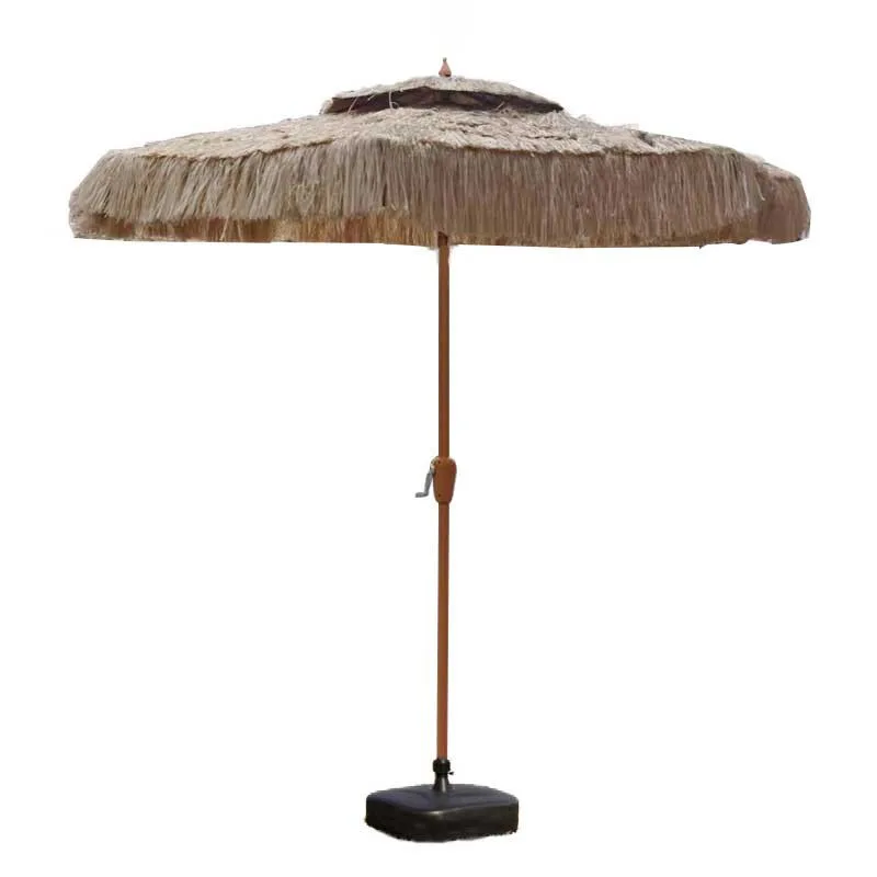 Outdoor parasol simulation straw scenic bed and breakfast courtyard thatched column