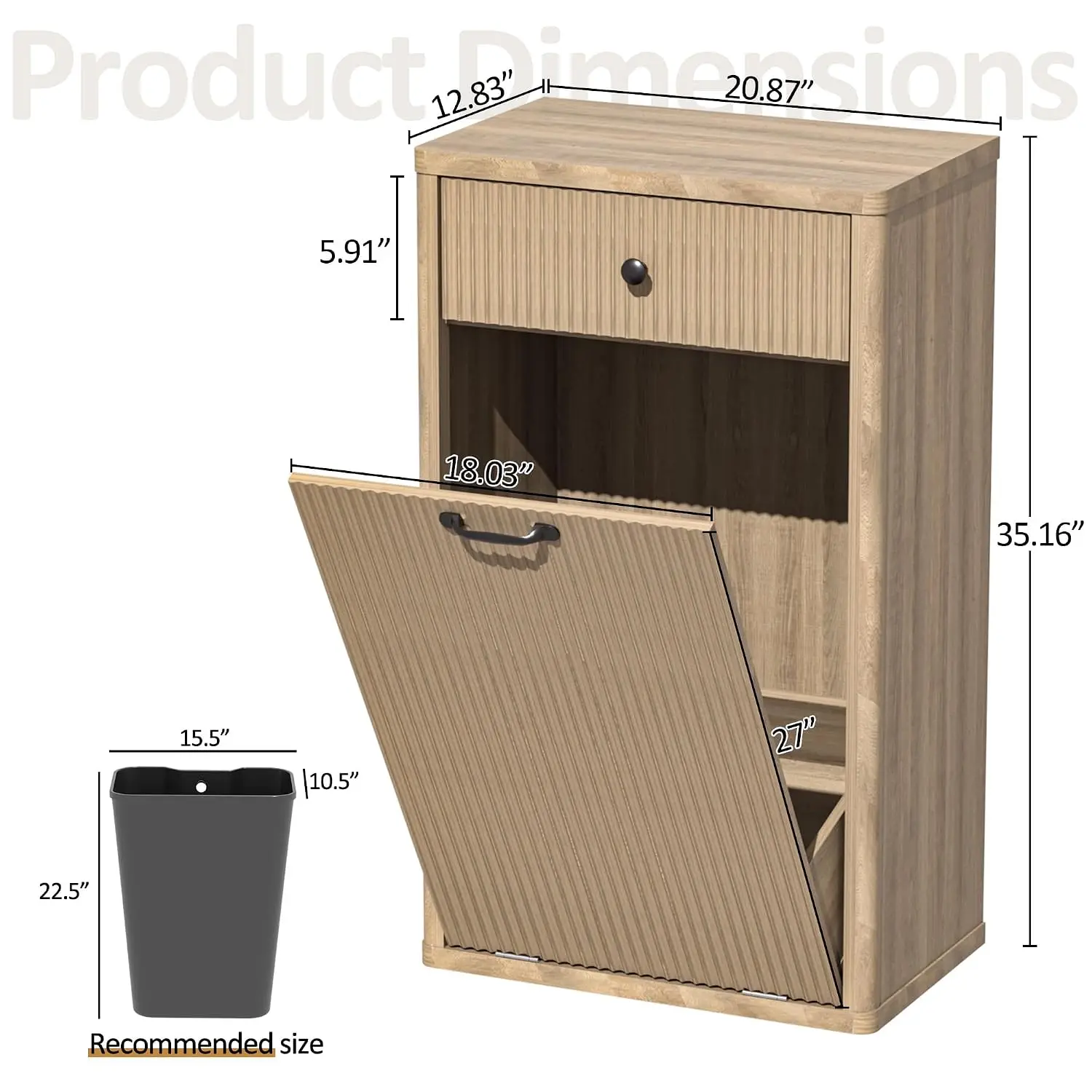 Tilt Out Trash Can Cabinet 13 Gallon, Hidden Garbage Cabinet