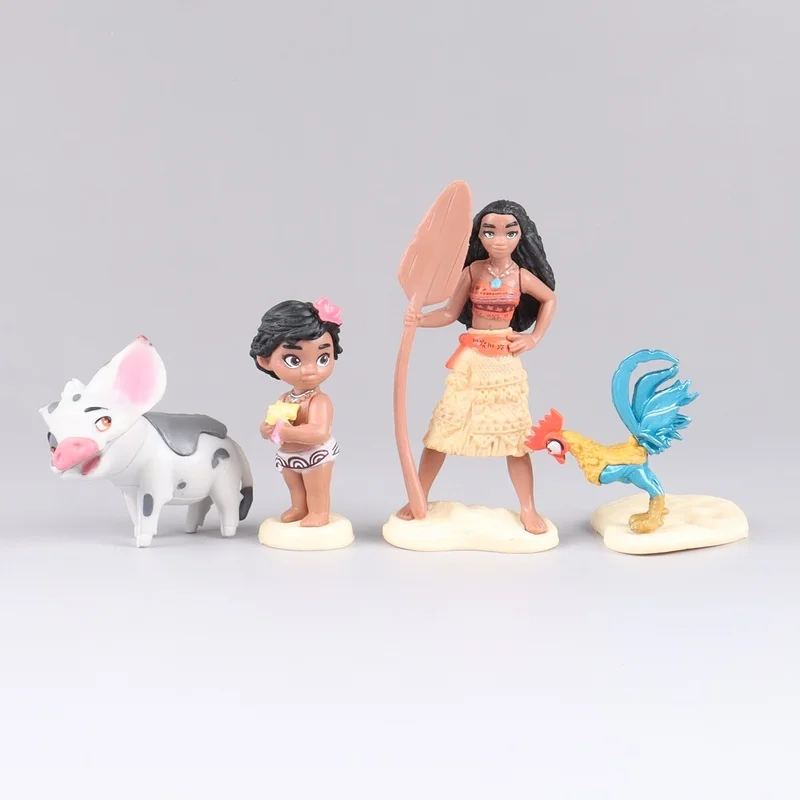 6pcs/10pcs Disney Cartoon Moana Models Mowana Princess Maui Doll Decoration Action Figure Decor Toys For Kids Birthday Gift