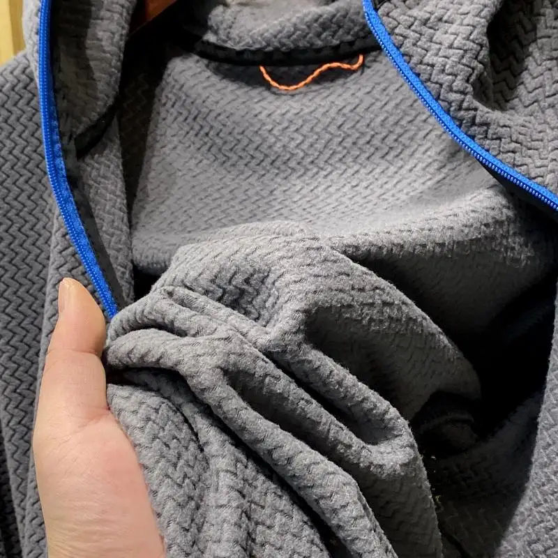 Warm Fce Hoodie Outdoor Men's Jaet Breathable Skin-friendly Autumn Winter Thermal Sweatirt Zipper Closure Stand Fit