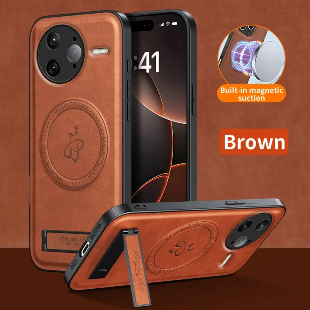 

Business Leather Stand Magnetic Holder Phone Case for Xiaomi POCO X7 F7 Ultra Pro 5G Shockproof Full Camera Shell Fundas Cover