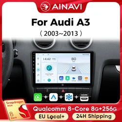Ainavi Car Radio For Audi A3 8P 2003 2005 2008 2010 2011 2012 2013 Wireless Carplay Android Auto Car Multimedia Player 2 Din