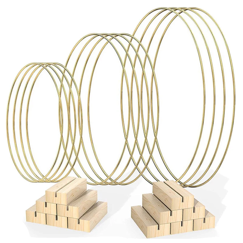 Party Table Centerpieces Decoration Metal Hoop for Craft Centerpieces Floral Wreath/Seat Card Holder Stand Wedding Birthday