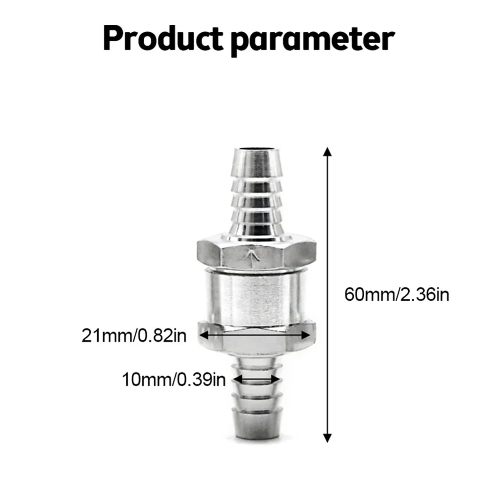 10 مللي متر خط الوقود البنزين سبائك الألومنيوم صمام الوقود خط الوقود البنزين يمنع تصميم التدفق الخلفي التوافق البنزين