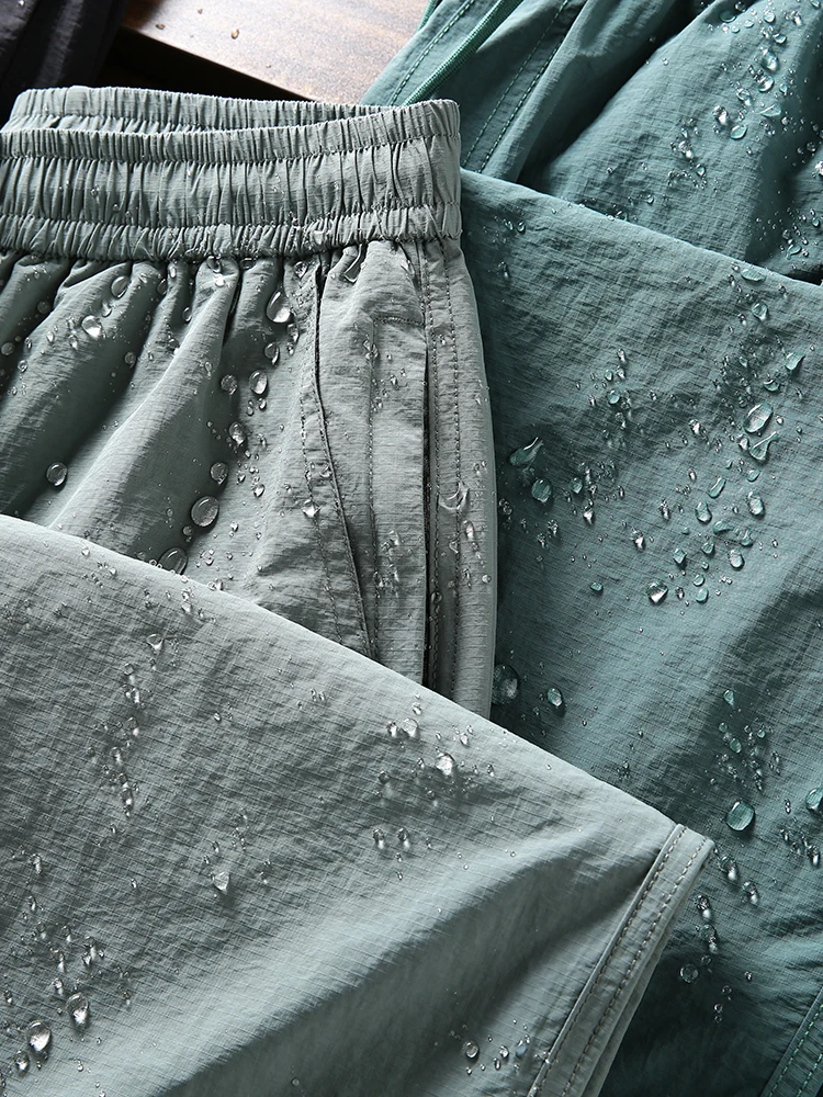 

Легкие дышащие брюки из 100% нейлона с охлаждающим эффектом для мужчин, летние, повседневные, прямого кроя, модные, в городском стиле, свободные, длинные