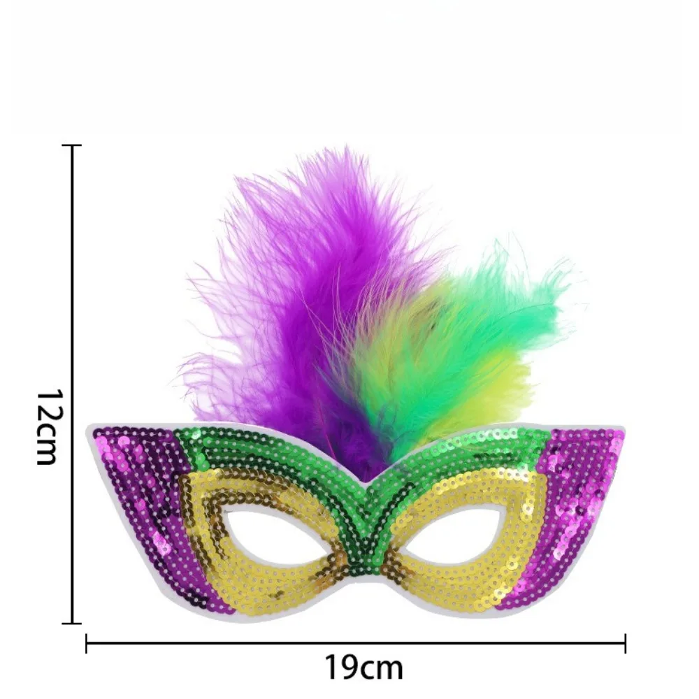 패션 볼 카니발 깃털 세트 - 삼색 머리띠 마스크 파티 의상 액세서리