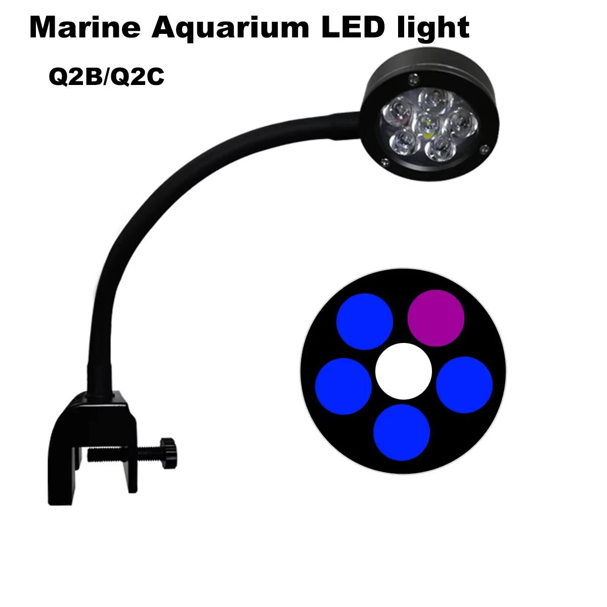 Tanque de mar Q2, acuario marino, luz LED de coral SPS LPS, tanque de arrecife de mar, azul, blanco, principiante, 100v-240v para tanque de mar de 30-50 cm