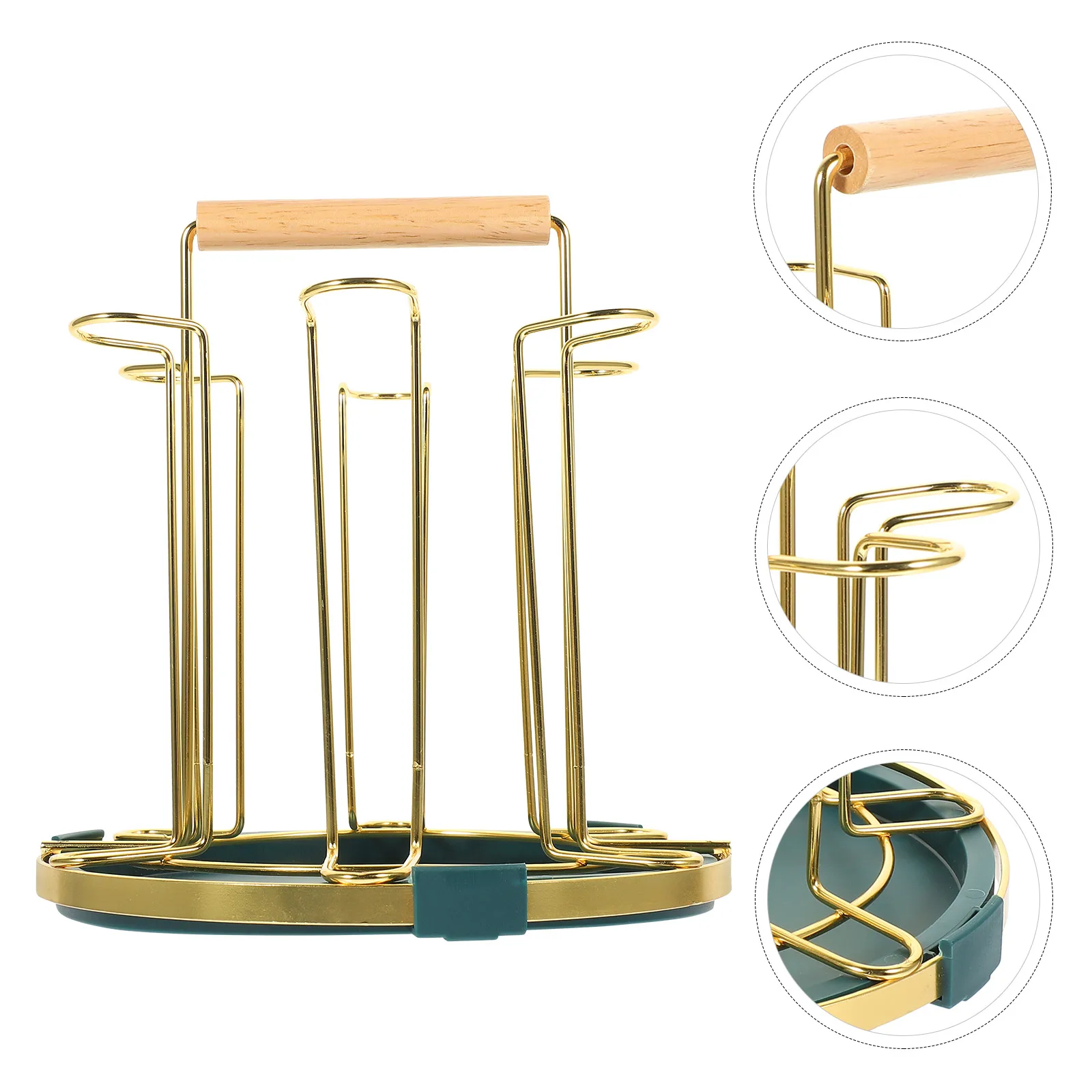 

Cup Holder Drying St Coffee Mug Tree Bracket Iron Household Kitchen Supply Wood Delicate Stylish Eco Friendly Water Draining