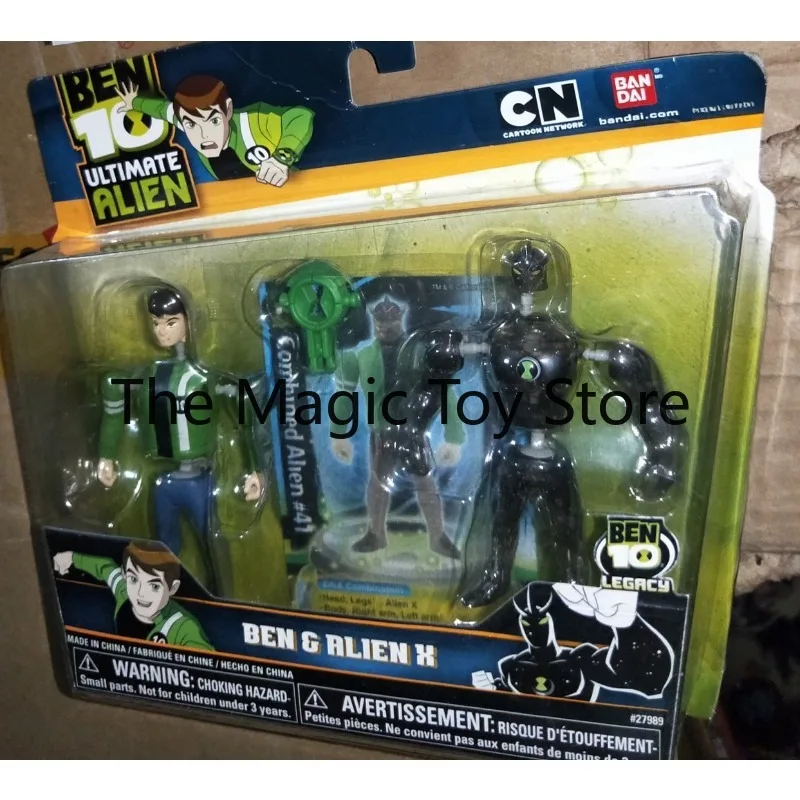 Original Bandai Ben 10: Teenage Mutant Ninja Turtles X Superman V2 Transparent Figure Collaboration Set—Collectible Model Toy