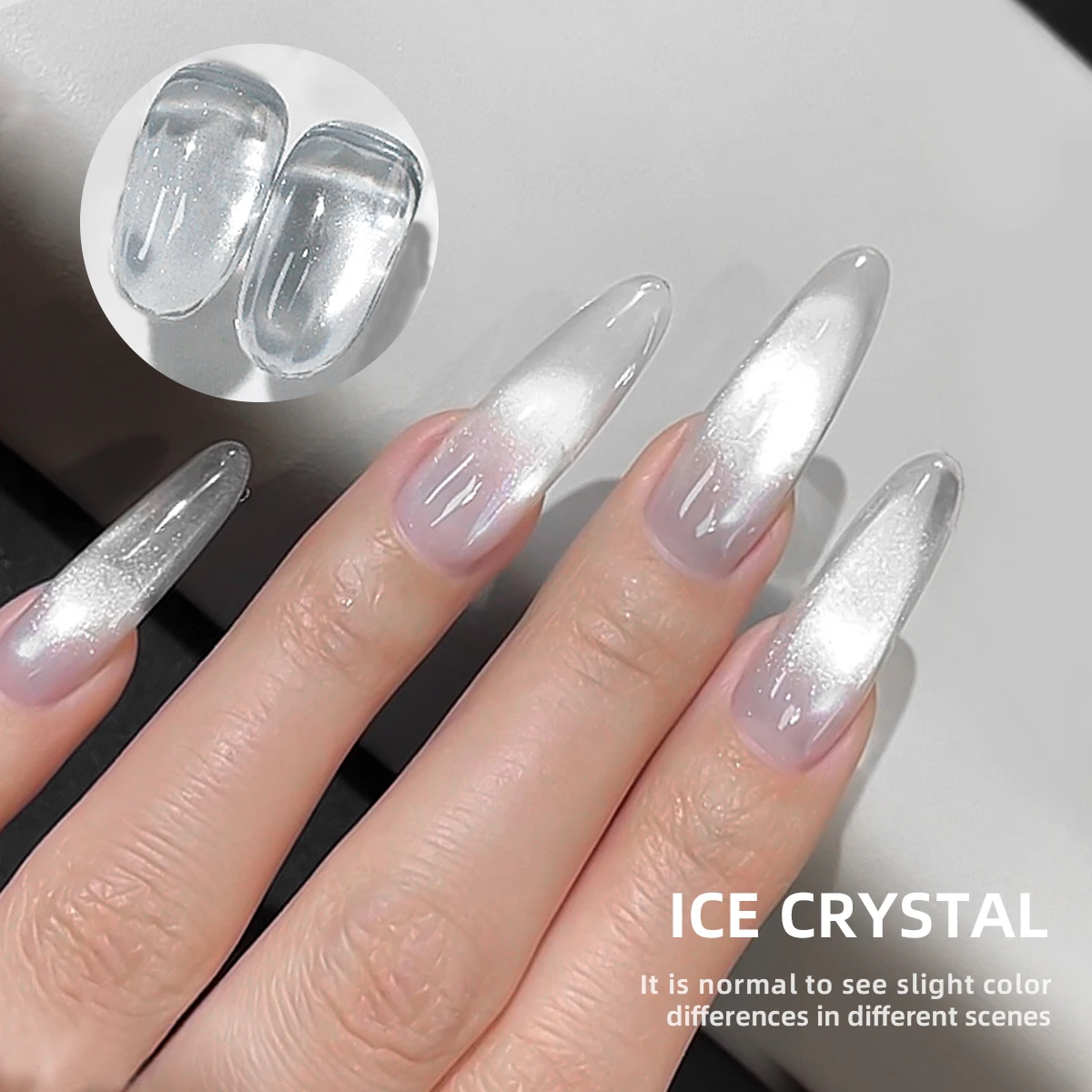XEIJAYI 3 Stück 15ml Weißer, schlichter Katzenaugen-Magnetgel-Nagellack - Ultra glänzend, schnelltrocknend, ablösbarer UV/LED-Lack für Stu – Detail 6