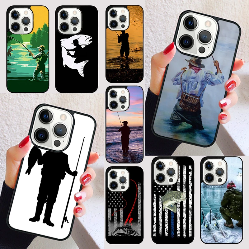 Fishing Fisherman cover For iPhone 15 16 13 12 11 14 Pro Max Mini Max SE 2020 7 8 15 16 Plus Phone Case