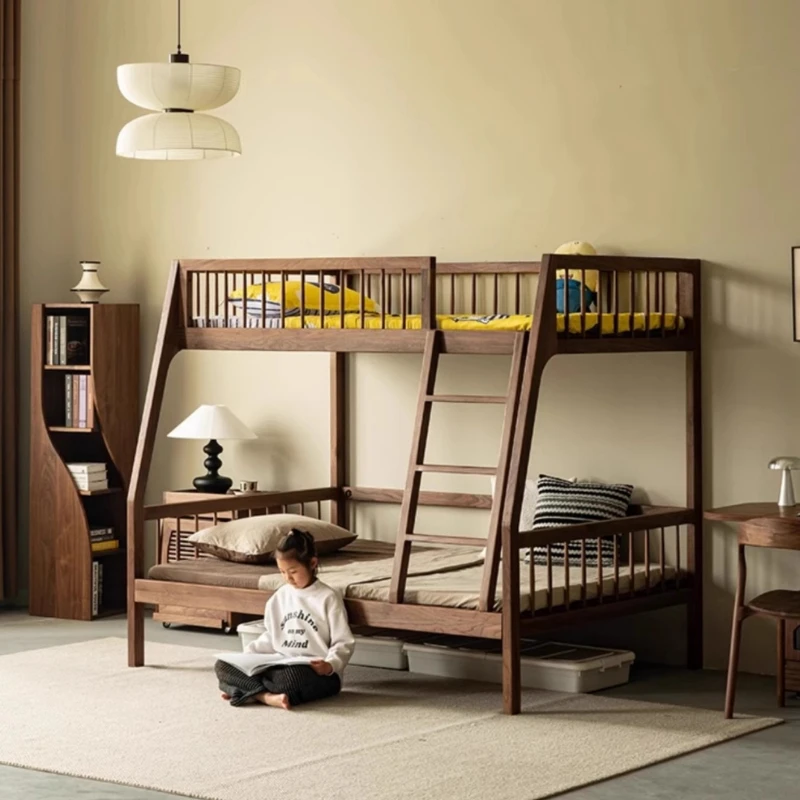High and low upper and lower child and mother beds, pure solid wood upper and lower bunk beds, double-layer combination