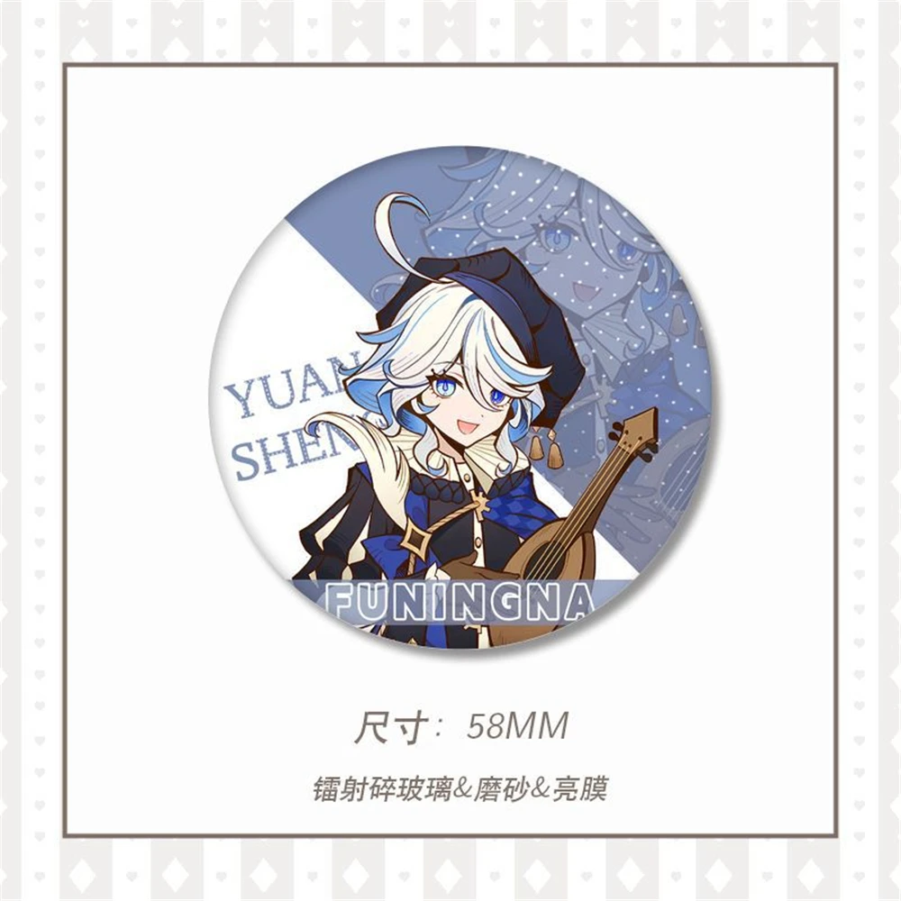 เข็มกลัดโลหะดีบุก spte ของขวัญคริสต์มาสสัญลักษณ์รูปหัวใจเกม Genshin impact furina clorinde lyney Navia paimon Lumine ชุดคอสเพลย์ผู้หญิง