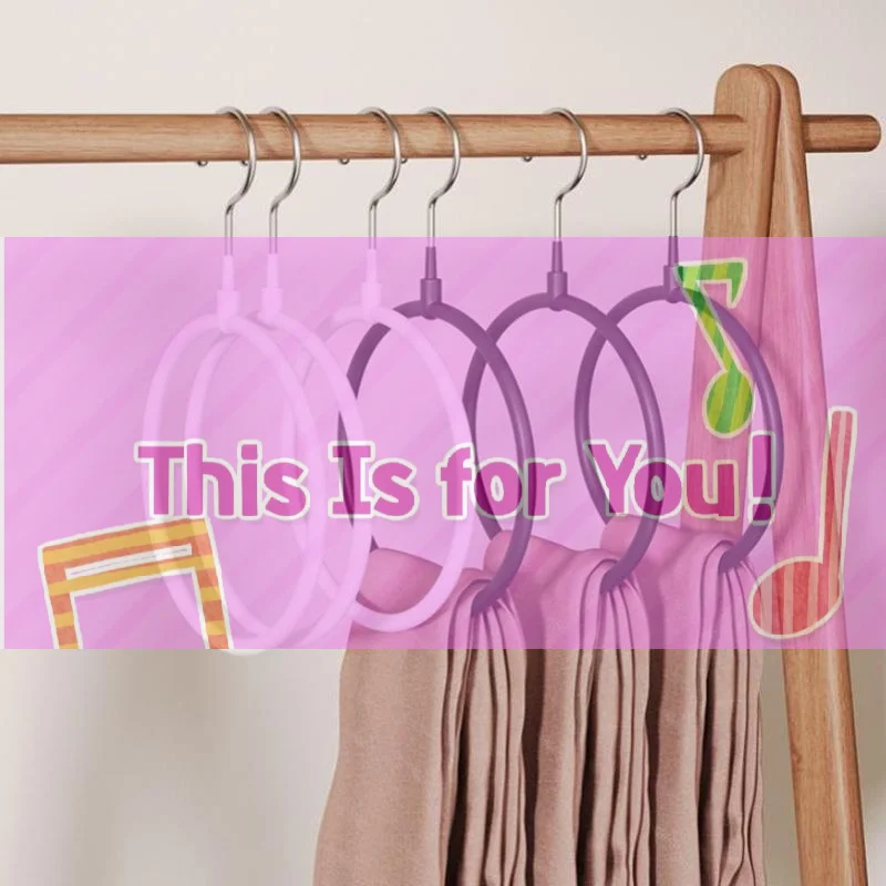 【HMA】Multi-functional Ring Scarf Hanger Single Plastic Coated Non-slip Towel Rack Storage Trace Simple Tie Hanger