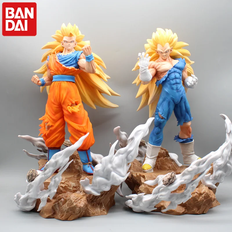 

Cartoon Dragon Ball Kylin Series 001 Super Three Son Goku 002 Vegeta Action Figures Model Ornaments Anime Collect Toys Gift