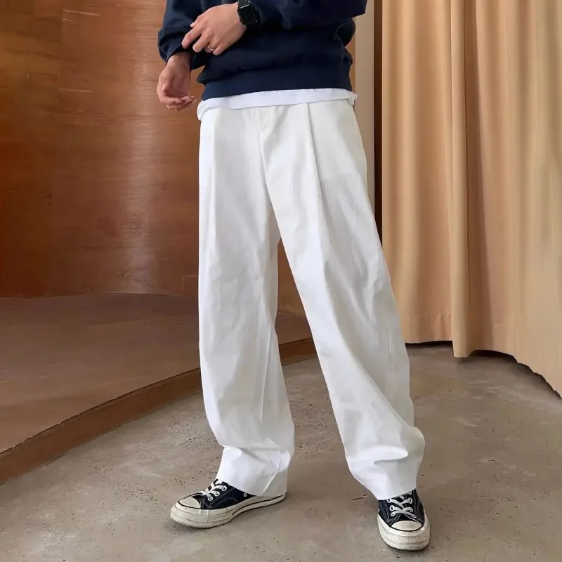 Ice Silk Trousers for Men Thin Cooling Straight Summer Tailoring Cool Office Business Casual Pants Man Long Xxxl Plus Size Big