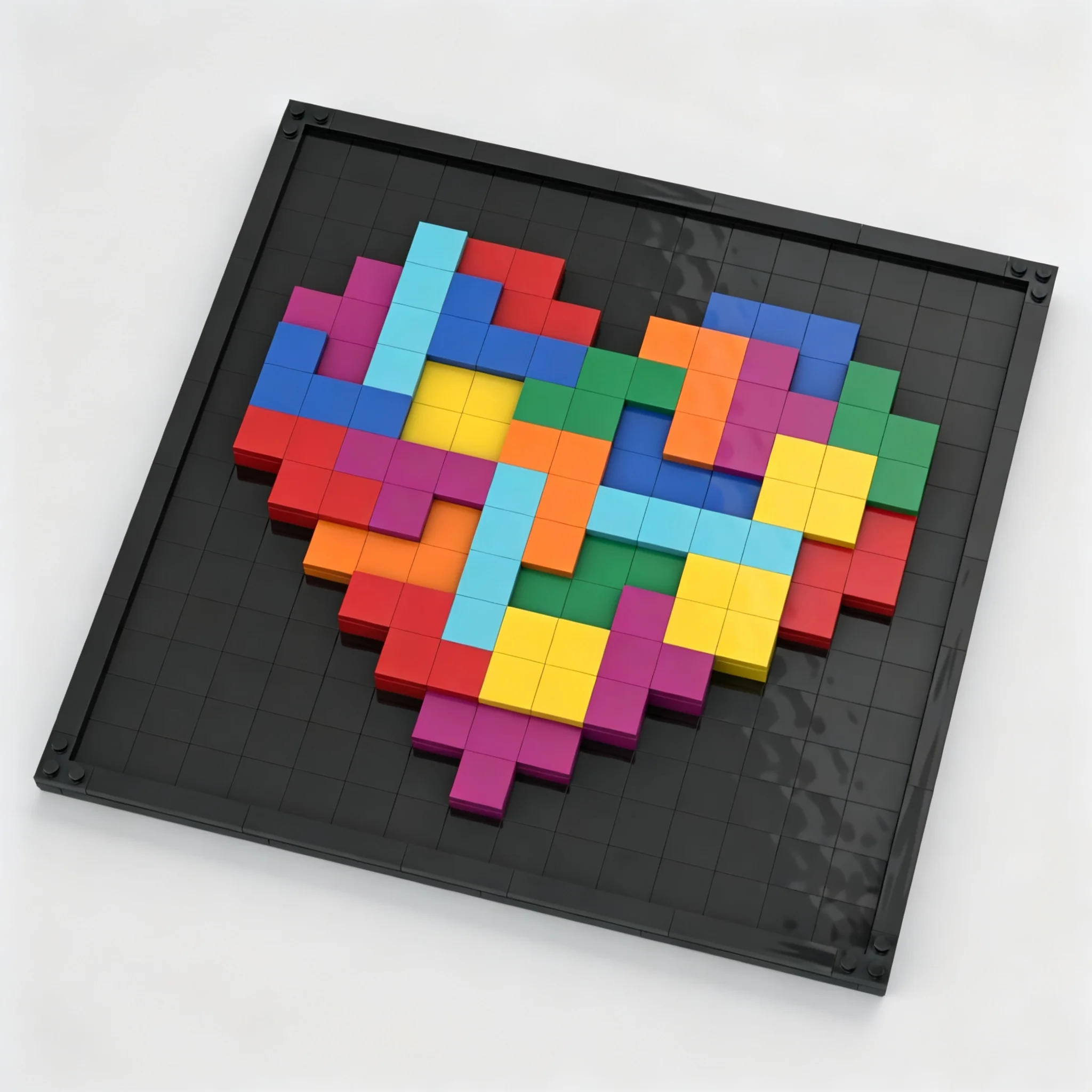 406pcs MOC Art Pixelated Tetris-Inspired Heart Model Christmas Gift Creative DIY Construction Project Home Decor