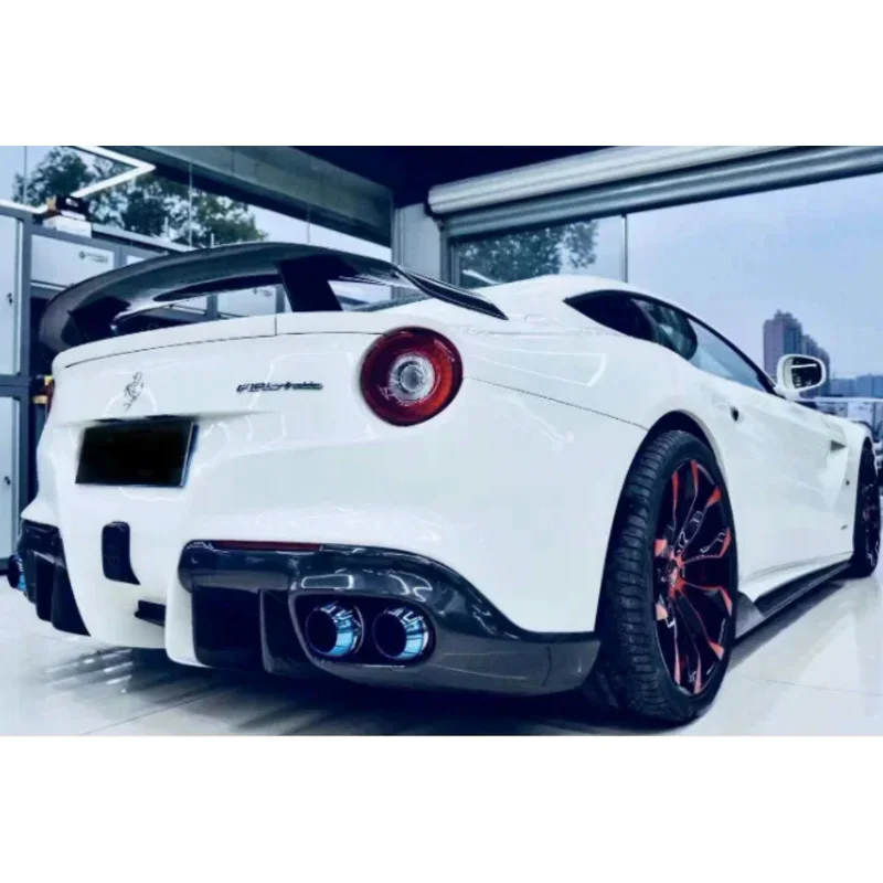 For Ferrari F12 Berlinetta 2013 2014 2015  FRP/ Real Forging Carbon Fiber Car Rear Wing Trunk Lip Spoiler