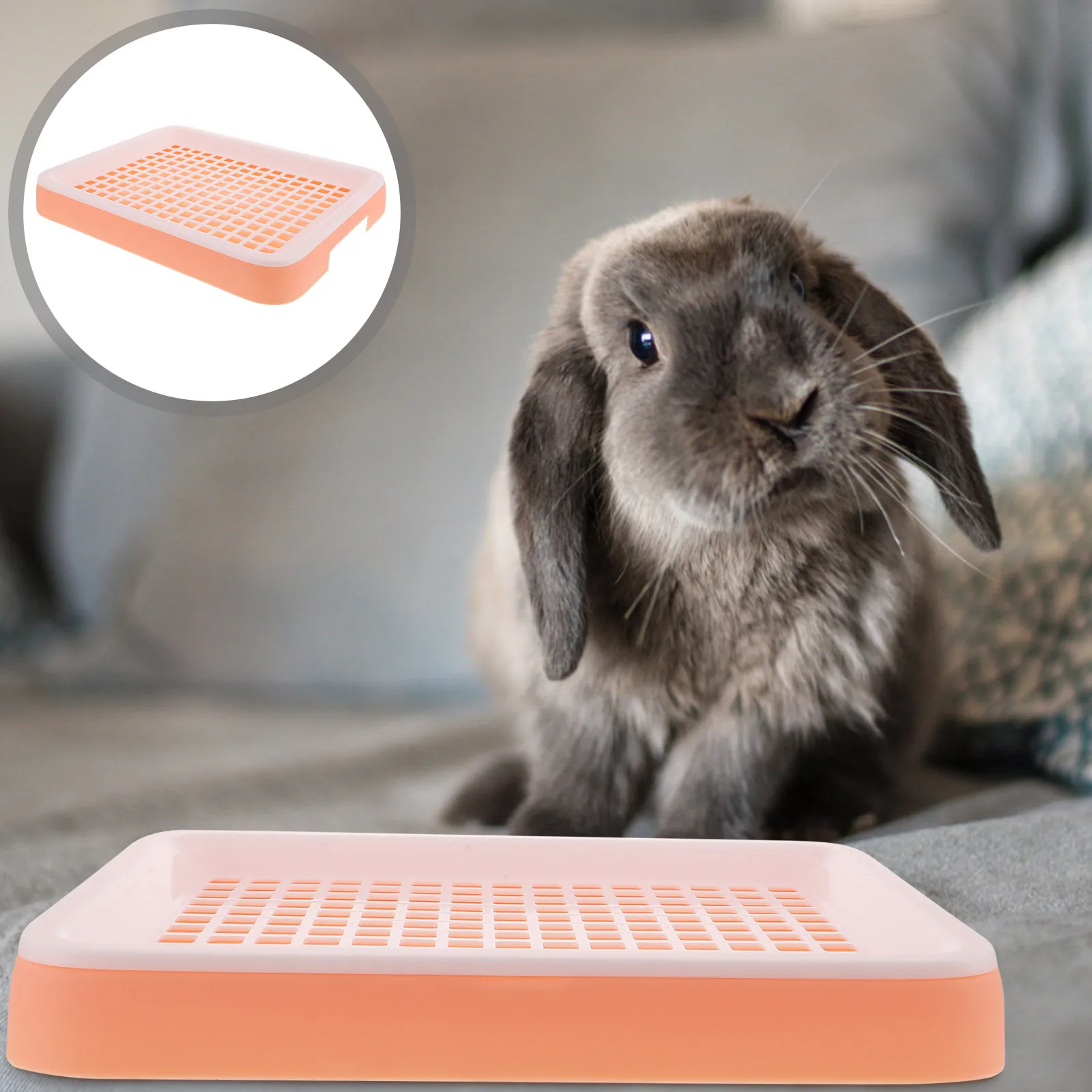 

Litter Box Pet Cleaning Supplies Bunny Cage Toilet Anti Fall Hamster Potty Square Fixed Lock Guinea Pig Bathroom