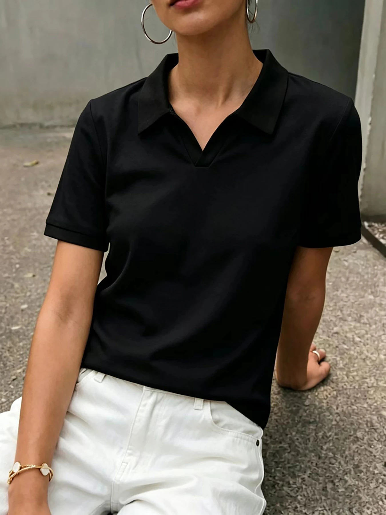 Women'S Fashion Casual Polo Shirt T-Shirt, Suitable for Spring And Summer Wear Multi-Color Options, Comfortable Trendy Versatile