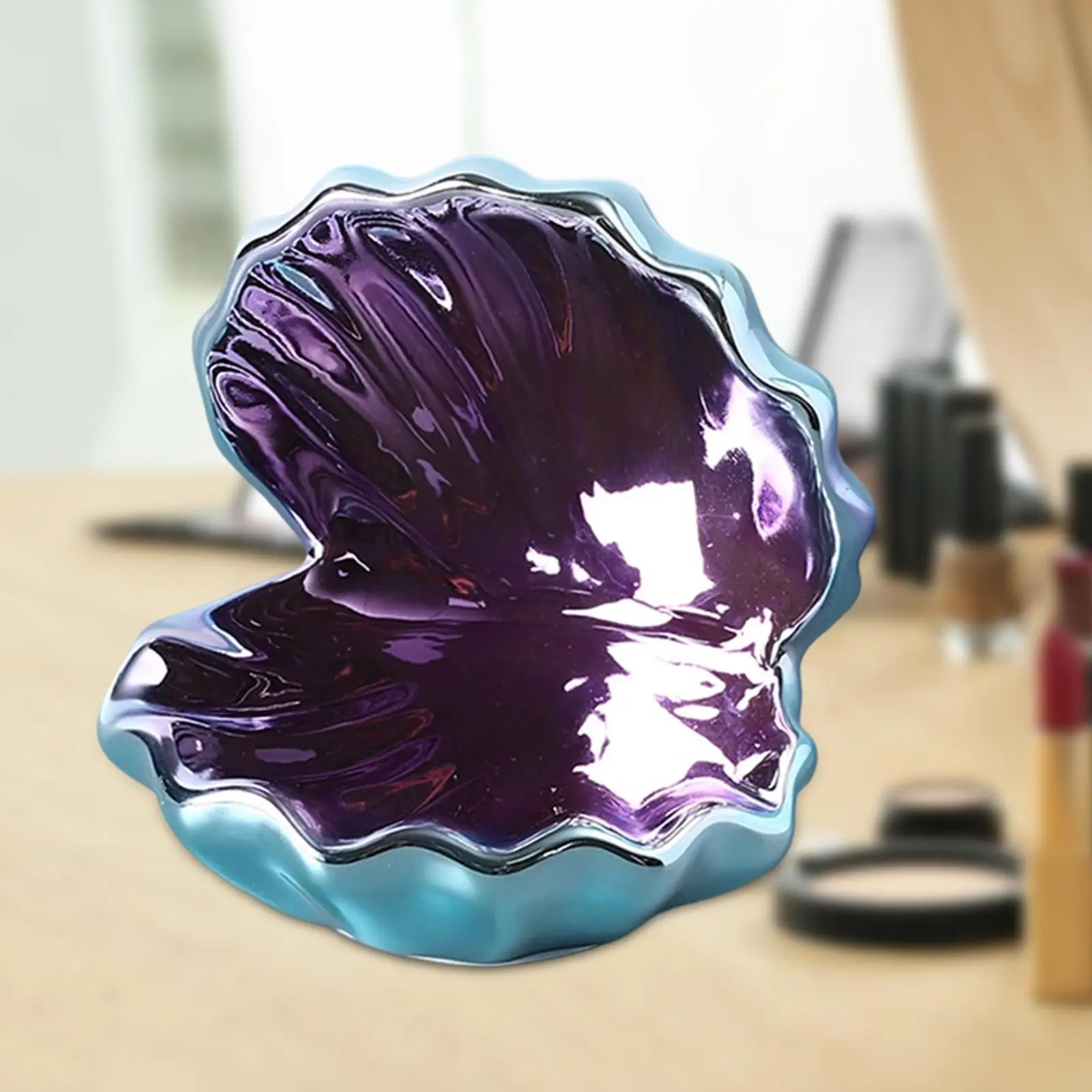 

Поднос для хранения ювелирных изделий в виде ракушек, украшение для аквариума, органайзер для ювелирных изделий, поднос для безделушек для часов, колец, серег, браслетов, туалетный столик