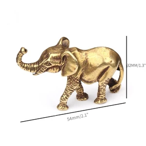 Antike Bronze -Miniatur -Elefantenaufkleber, Haustiertee, Tischverzierung Dekorationen, solides Kupfer, Tierhandwerk, Heimdekoration, Wohnzimmer Hauptdekorative Elefantenverkäufe - №3