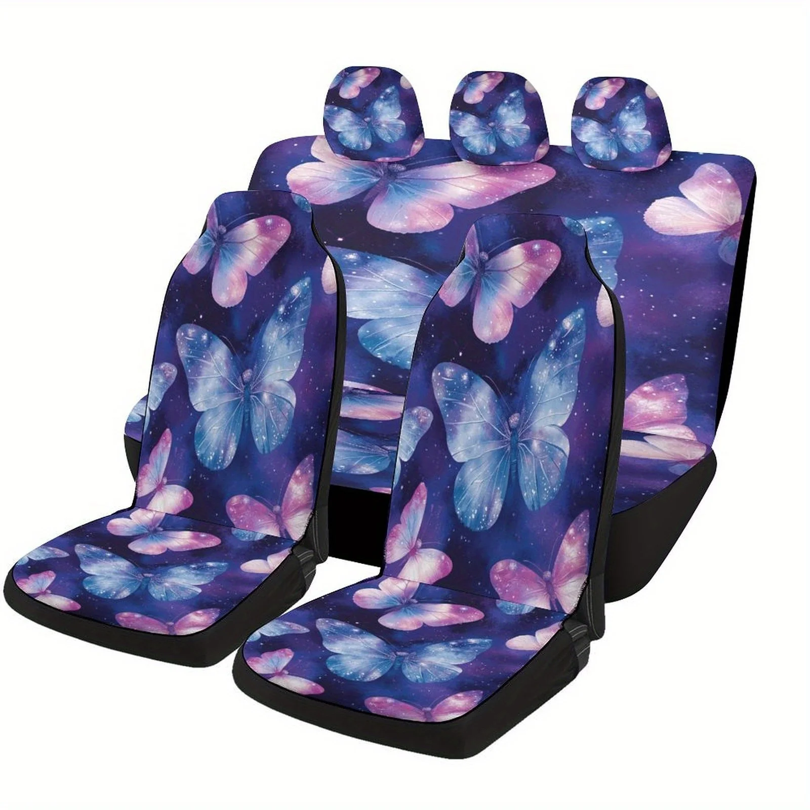 

Car Seat Cover Set Featuring A Butterfly For Galaxy Design, Suitable For A Variety Of Vehicles. Stylish And Custom-Made, These H