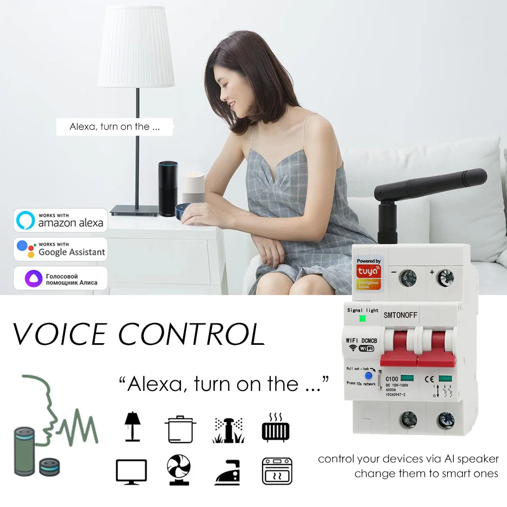 Tuya Smart Life WLAN DC Smart Leistungsschalter 12V 24V 48V Überlast- und Kurzschluss-Schutz mit Alexa Google Home für Smart Home – Detail 7