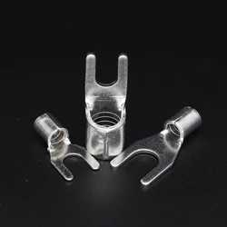 SNB 1.25 2 3.5 5.5 8 14 22-3 3.7 4 5 6 8 Copper U Fork Furcate Wire Cable Electric Connector Lugs Spade Naked Crimp Terminal