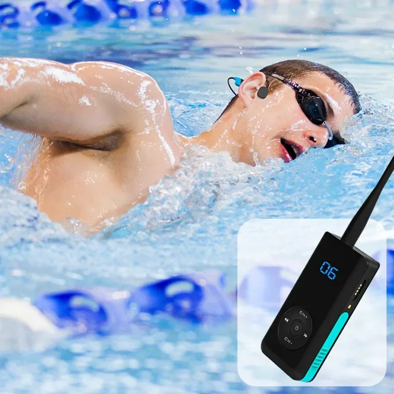مدرب السباحة تحت الماء لاسلكي تخاطب الاتصالات الأذن الهاتف معدات السباحة التدريب مقاوم للماء سماعة رأس لاسلكية